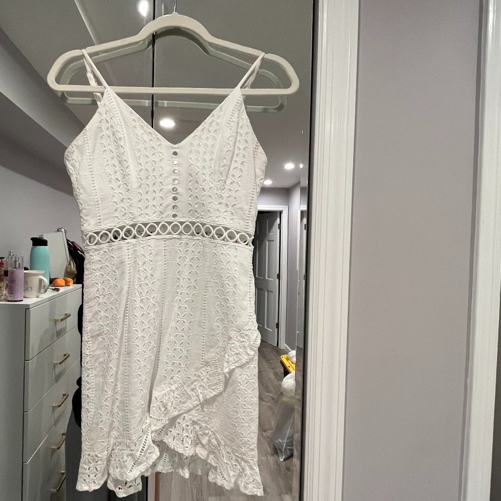 Lu Bella Boutique White Lace Short Dress Size Small